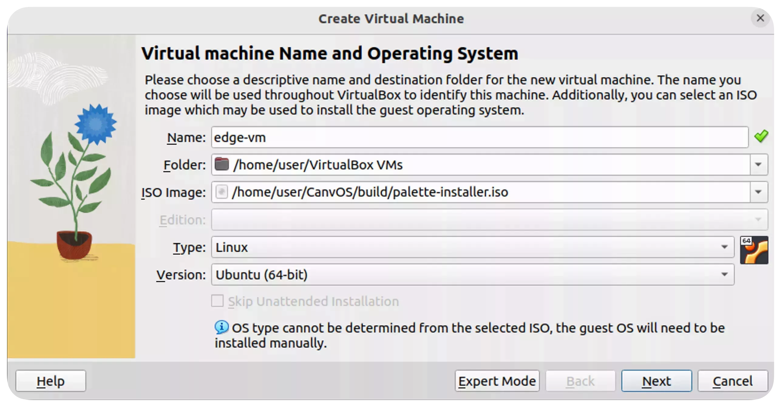 A screenshot of the VirtualBox VM configuration.